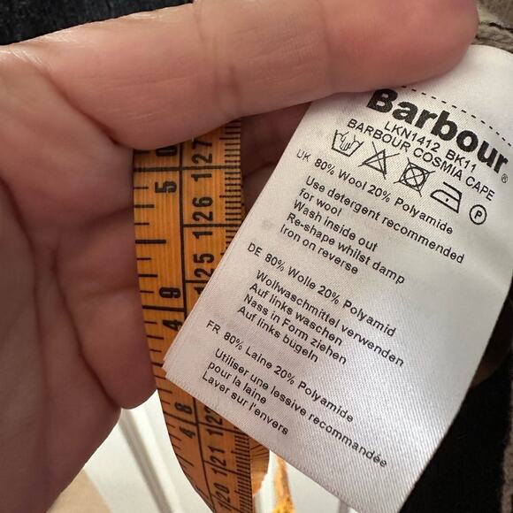 BARBOUR COSMIA Wool Blend CAPE BLACK OS NEW - Picture 6 of 8